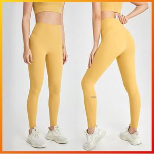 Pantalon actif avec Logo pour femmes, Leggings de Yoga, doux pour la peau, taille haute, doux, respirant, élastique, pour course à pied, cyclisme, 13 couleurs