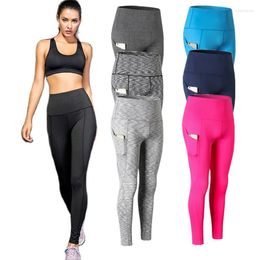 Pantalons actifs Yoga sexy pour femmes avec poches Pilates Exercice Fitness Course à pied Élastique Séchage rapide Filles Pantalons de sport serrés