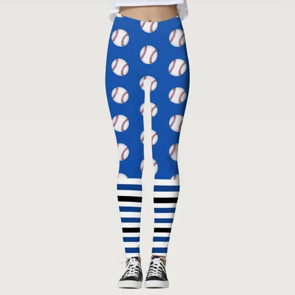 Pantalons actifs femmes collants imprimés de Baseball confortables Leggings contrôle Yoga Sport pour taille haute