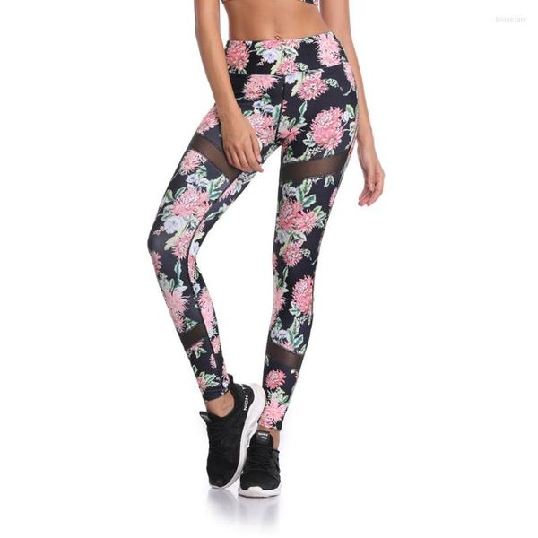 Pantalons actifs femmes maille Yoga sport Leggings Fitness Floral Sexy course randonnée porter entraînement Gym Traning