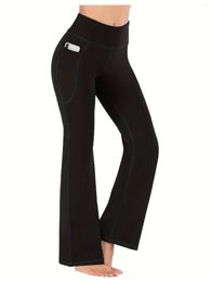 Actieve broek Flare-legging voor dames met zakken Bootcut Yoga Hoge taille Workout Casual buikcontrole