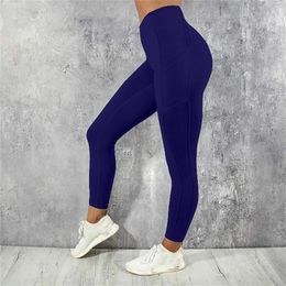 Calças ativas femininas cintura alta elástica bolso lateral multicoloridas esportivas corrida fitness yoga leggings