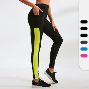 Pantalons actifs femmes sans couture Compression Yoga pantalon sport athlétique élastique Leggings collants de course mince avec poche Logo personnalisé