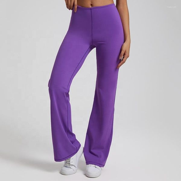 Pantalon actif femmes élégant doux extensible léger couleur néon séchage rapide Flare solide avec Push Up Sports de plein air