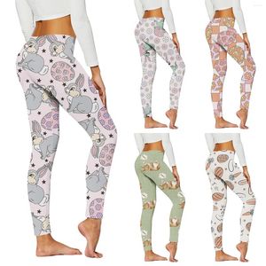 Actieve broek vrouwen geschikte paaseieren print panty's grote en lange shorts leggings katoenen tops voor 3x polyester