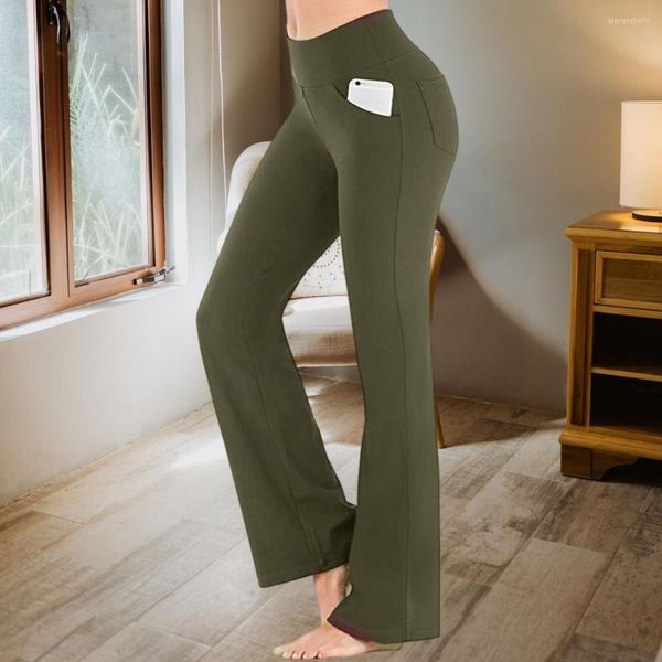 Pantalon actif femme pantalon doux extensible contrôle du ventre large bande vêtement de sport dames