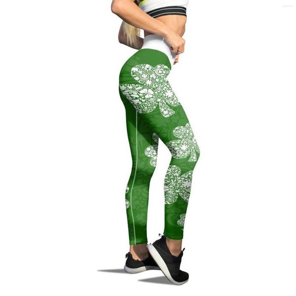 Pantalones activos Mujer Entrenamiento Cintura alta Push Up Legging Running Fitness Gym Jeggings Ropa Mujer Verde para Yoga