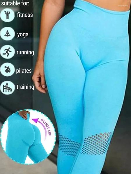 Pantalones activos Mujeres Meletas deportivas de yoga Leggings de gimnasio de cintura alta Leggins sin costura Fitness de fitness rápido Legins femeninos