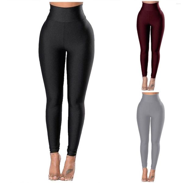 Pantalons actifs femmes solides Leggings sans couture femmes collants d'entraînement doux tenues de Fitness Yoga taille haute vêtements de sport Spandex Autum