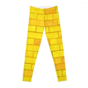 Pantalones activos Leggings amarillos de camino de ladrillo deportes para mujeres Push Up ropa deportiva gimnasio