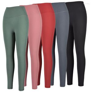 Actieve Broek Yoga Hoge Taille Heup Fitness Broek Vrouw Lopen Buiten Dragen Naakte Strakke Sportkleding Leggings Zomer