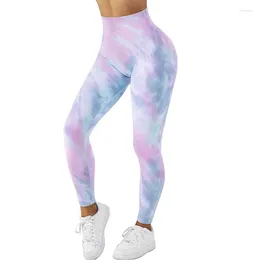 Pantalon actif Leggings de Yoga pour Fitness femmes collants de Sport sans couture Scrunch BuLegging taille haute vêtements de Sport cravate colorant entraînement pantalon de gymnastique