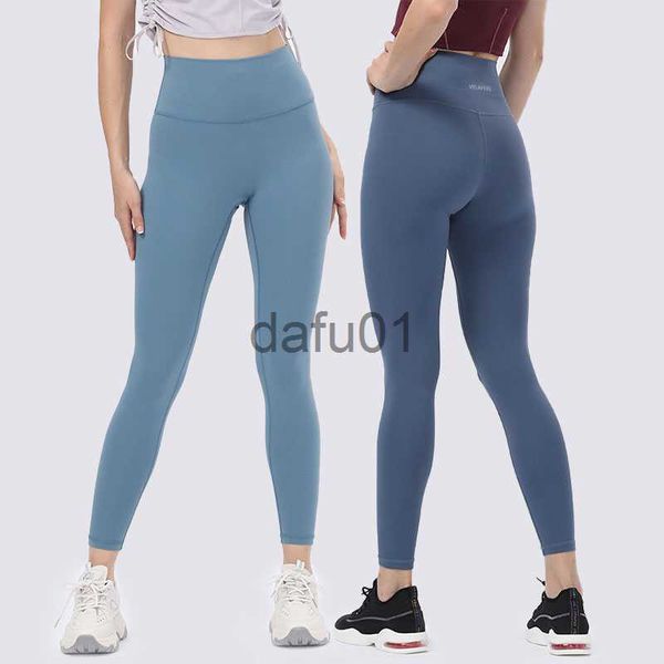 Pantalon actif Pantalon de yoga pour femmes couleur chair taille haute levage des hanches tenue de course pieds élastiques serrés sport fitness leggings super doux sensation de beurre VELAFEEL x0912