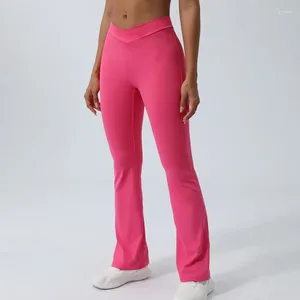 Actieve broek Yoga V-vormig Fitness Uitlopende Outdoor Hardlopen Heup Lifting Hoge taille legging Sportvrouw