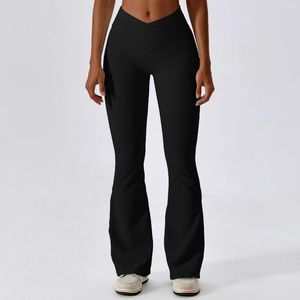 Pantalones activos Yoga Mujeres Flare Leggings Lycra Ropa de gimnasio para deportes Medias Ropa deportiva Deporte Pilates Ropa Blanco Negro Verde