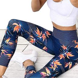Pantalons actifs Yoga femmes Fitness Sport Leggings rayure impression élastique gymnastique entraînement collants S-XL pantalons de course grande taille