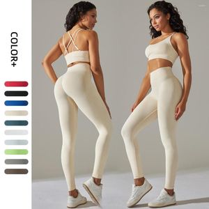 Active Sets 2023 Fitness Mujer Bra Legging Yoga Set Fast Dry Wear Sin costuras Work Out Lift Workout Deporte Ejercicio Gym Cloth