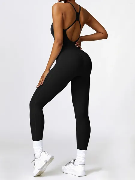 Ensembles actifs Beauté Dos Yoga Body Femmes Une Pièce Sans Manches À Séchage Rapide Tenues De Sport Serré Haute Élastique Fitness Ensemble D'entraînement Vêtements De Sport