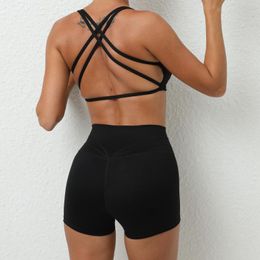 Active Sets Gym Set Women Lycra Sport Bra Shorts Push Up ActiveWear Dames Outfits Summer Yoga Suit voor Fitness Sportswear Black