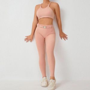 Ensembles actifs ensemble de gymnastique femmes Push Up entraînement femmes Lycra vêtements de Sport pour tenue 2024 vêtements de Sport femme survêtement rose rouge bleu