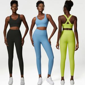 Active Sets Haute Qualité Femmes Yoga Workout Set Taille Running Sports Suit Quick Dry Fitness