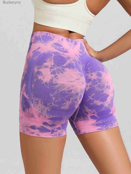 Ensembles actifs Taille haute Yoga Casual Comfy Shorts Vêtements pour femmes Tie teint violet sexy Femmes Solid Skinny Shorts Summer Hot SaleL230927