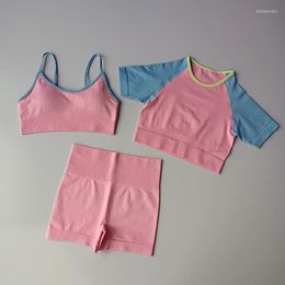 Conjuntos activos LANTECH, conjunto de trajes deportivos para mujeres, Yoga, gimnasio, ejercicio físico, pantalones cortos, ropa deportiva, sujetador de elevación, medias, ropa deportiva