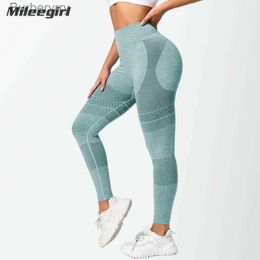 Actieve sets Mileegirl yogabroek dames hoge taille perzikbillen leggings Naadloze dunne stof Fitnessleggings Elastische hardloopsportbroekL231221