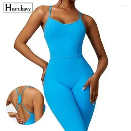 Ensembles actifs Naked Feeling Gym Set Femmes Training Yoga Suit Backless Sports Sports Jumps Fitness Rompers Stretch Female Bodys Femed Bodys