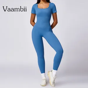 Ensembles actifs en combinaison transparente des vêtements de piste côtelés vêtements d'entraînement pour femmes sportswear gym set rompers un morceau de yoga saut à sauts