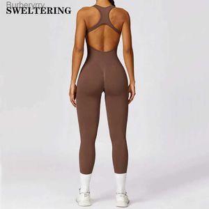 Ensembles actifs en une seule pièce en une seule pièce Suisse de yoga de danse Dance Belly Resserrer l'entraînement de fitness Stretch BodySuit Gym Vêtements Push Up Sportswearl231221