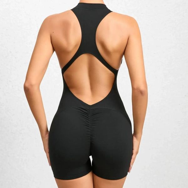 Actieve sets Sport korte jumpsuit Vrouwelijke holle rugloze sexy apen Eendelige yogaset Rompertjes Dames Fitnessoverall Playsuit Gym Unitard