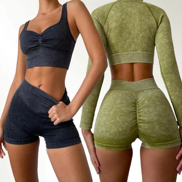 Conjuntos activos Ropa deportiva para gimnasio Conjunto de mujer Push Up Shorts Traje Ropa de fitness Sujetador sexy para mujer Yoga completo para