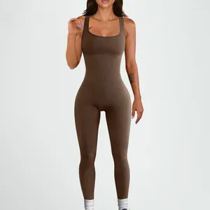 Ensembles actifs fil connecté Yoga ensemble vêtements d'entraînement pour les femmes sans couture vêtements de sport élastiques Fitness combinaison costume Leggings