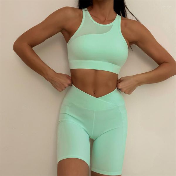 Active Sets Tulle Women Yoga Wear Set Quick Dry Respirant Short Skirt Fitness Running Sports