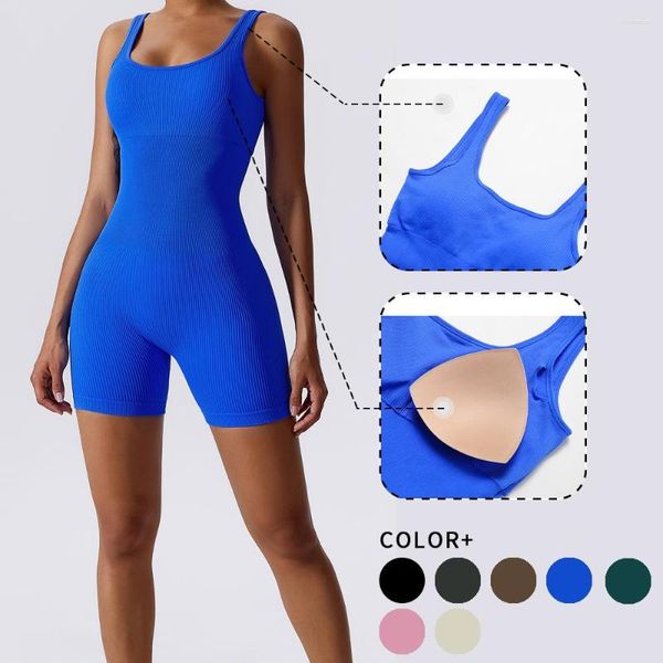 Ensembles actifs WISRUNING Glamorous U-cou Seamless Fitness Suit Yoga Jumpsuit Sportswear Pour Femmes Gym Sports Set High Stretch Workout Body