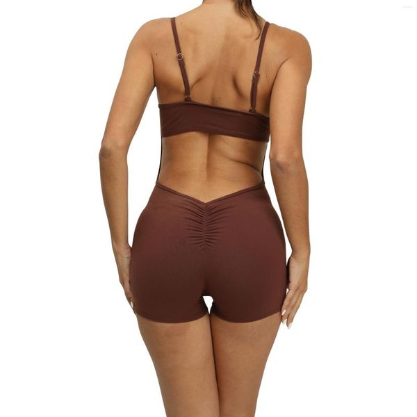 Ensembles actifs femme Compression courte longueur extensible doux séchage rapide Scrunch Yoga body Sexy dos nu entraînement en plein air ensemble de course