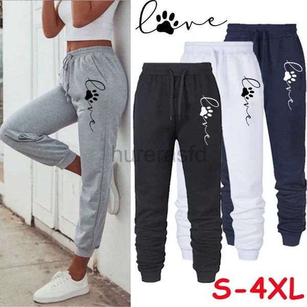 Ensemble actif Femmes Cat PAW PAPANTS SOUPANTS IMPRESSIONNANTS PANTAL COTTON Long Pantalon Jogger Pantalon de jogging Fitness Outdoor Fitness 240424