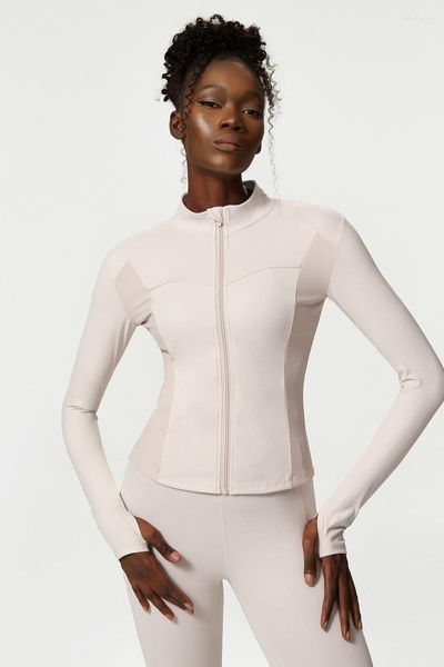 Active Sets Femme Naked-Feel Zip-Up Yoga Jacket Et Cotton-Polyester Suit Set Confortable Respirant Avec Élastique