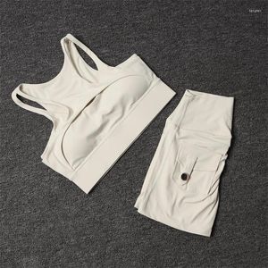 Ensembles actifs sets de yoga de survêtement féminin avec des vêtements de sport à taille haute