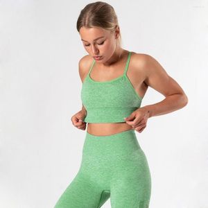 Aktive Sets Frauen Yoga Set Fitness Für Frau Nahtlose Trainingsanzug Rüschen Sport Anzug Sexy Sportswear Gym Tragen Running Kleidung Tank top