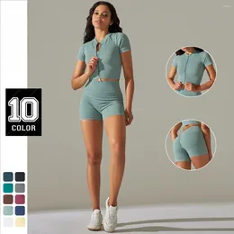 Conjuntos activos Kit de yoga Shorts Shorts Shorts Sport Set Fitness Gym Gym Push Up Top Clothing Track Trait de 2 piezas Outfits para mujeres