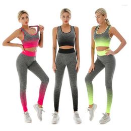 Active Sets Yoga Set dames 2 -delige schokbestendige bh high taille naadloze leggings gym lopende elasticiteit sportpak vrouwen