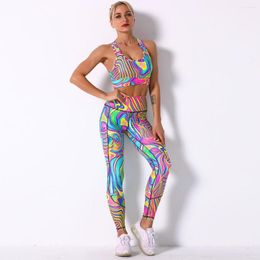 Actieve sets yoga dames sportschool kleding digitaal gedrukt ademende bloemen beha pak dames hardloop training training leggings set