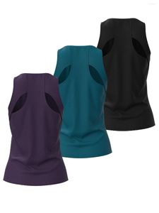 Active Shirts 3 pièces femmes dos nu débardeurs de Yoga en cours d'exécution Fitness T-shirts sans manches gilet à séchage rapide vêtements de Sport femme entraînement Activewear