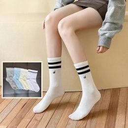 Chemises actives AL chaussettes en coton sport loisirs quatre saisons unisexe noir et blanc accessoire Long Tube bas de Yoga