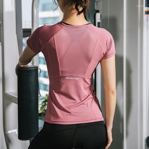 Camisas activas Blesskiss Mesh Sport Shirt Mujeres Gym Top Manga larga Fitness Cloth Camiseta deportiva para yoga Camiseta Tee Tops Rosa Negro Azul