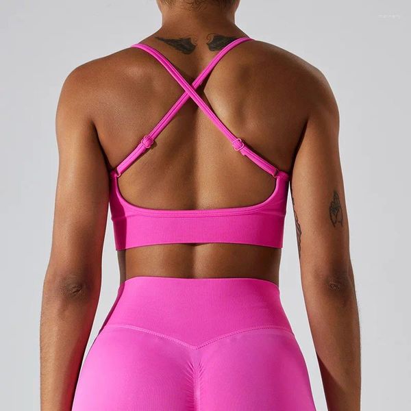 Camisas activas, Sujetador deportivo transpirable, ropa interior sin costuras para mujer, camisetas ajustadas en la espalda para Yoga, correr al aire libre, Top de entrenamiento para gimnasio suave