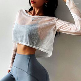 Chemises actives Cloud Hide White SEXY Cover-up Home Sports Shirt Crop Top Women Plus Size Bike Yoga T-Shirts Gym Workout Short Sleeve