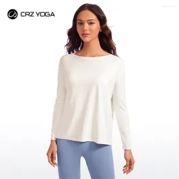 Chemises actives CRZ Yoga Butterluxe-Light Long Long Manneve Tops For Women Assy Fit Athletic Casual Fall Fall Fall Fall